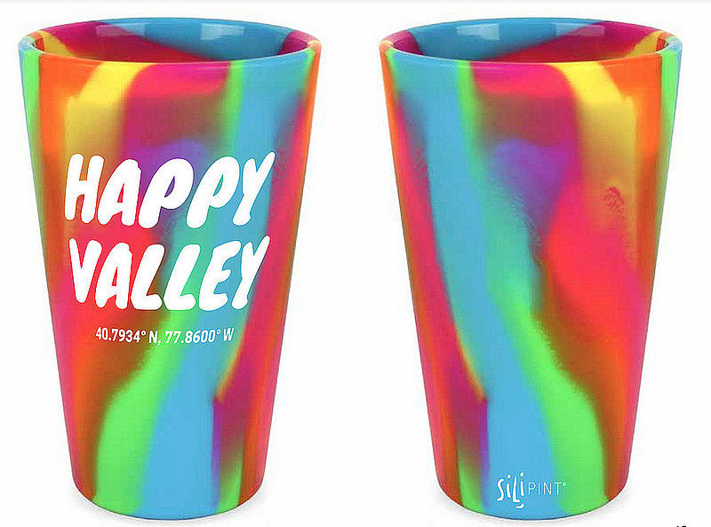 Happy Valley Silipint 16oz Pint Glass Hippie Hops Tie Dye 