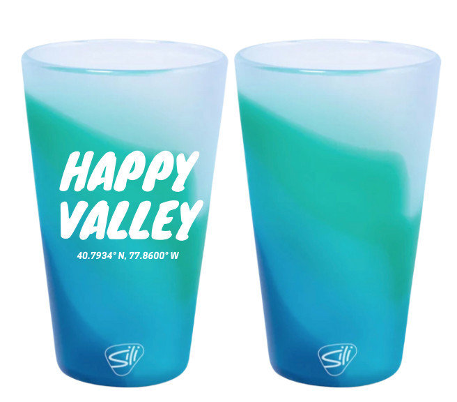 Happy Valley Silipint 16oz Pint Glass Mountain Air Tie Dye 