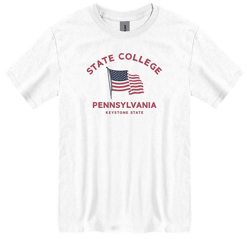 Penn State State College Patriotic T-Shirt White Nittany Lions (PSU) 