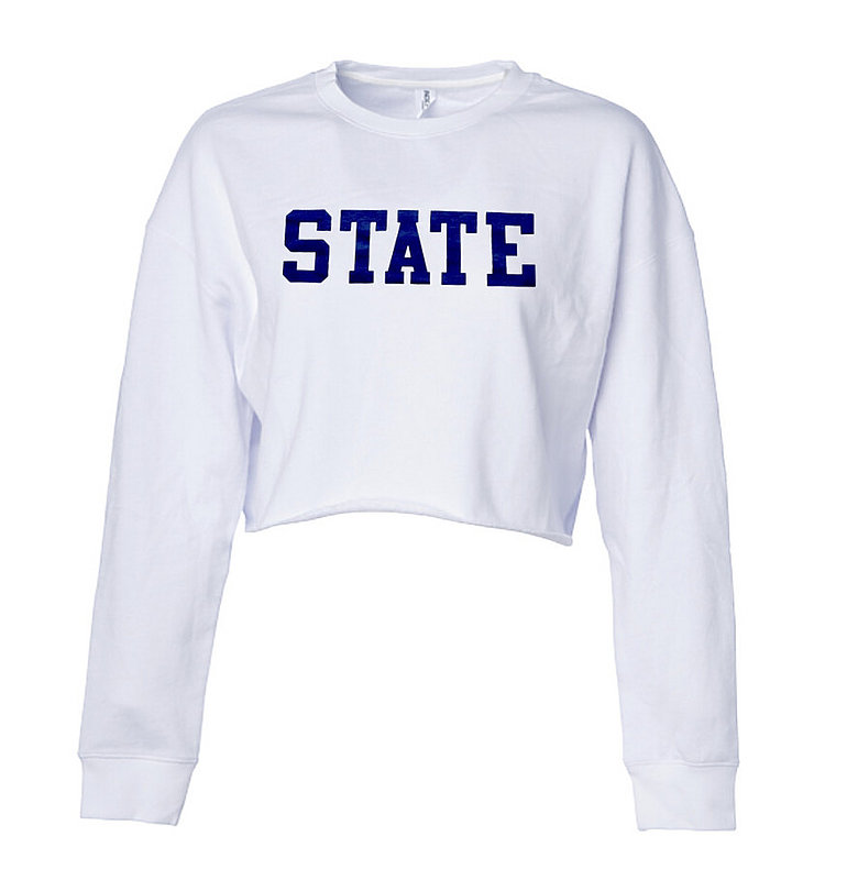 Penn State State Women's White Crop Crewneck Sweatshirt Nittany Lions (PSU) 