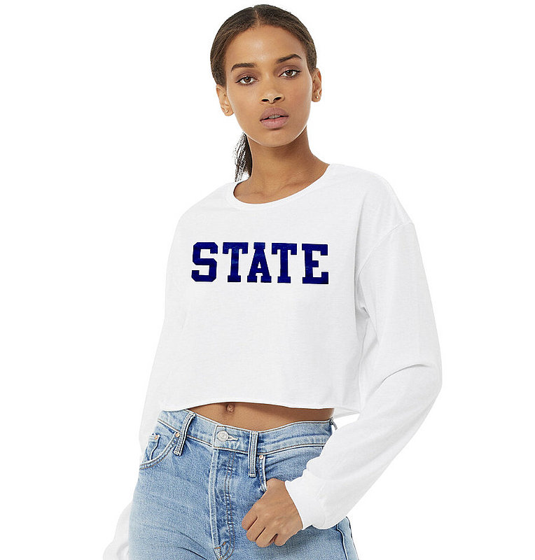 Penn State State Women's White Crop Long Sleeve Nittany Lions (PSU) 