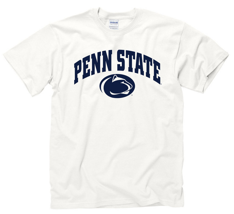 Penn State T-Shirt Arching Over Lion Head White