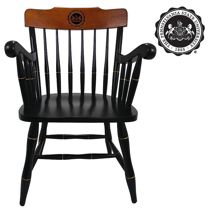 Penn State University Black with Cherry Crown Captains Chair Nittany Lions (PSU) 