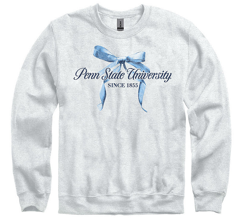 Penn State University Blue Bow Crewneck Sweatshirt Ash 