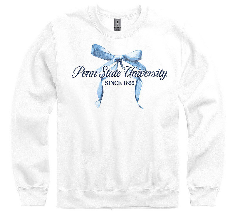 Penn State University Blue Bow Crewneck Sweatshirt White Nittany Lions (PSU) 