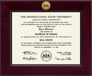 Penn State University Century Engraved Gold Cordova Diploma Frame