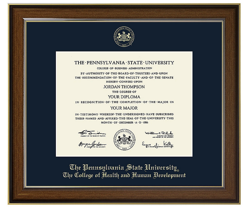 Penn State University College of Health and Human Development Gold Embossed Diploma Frame Nittany Lions (PSU) 