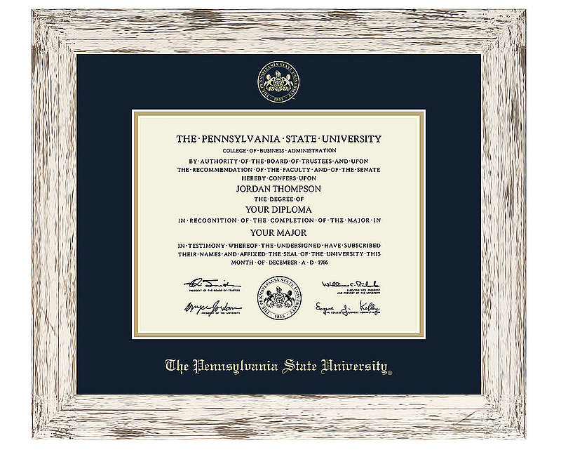 Penn State University Gold Embossed Barnwood Diploma Frame Nittany Lions (PSU) 