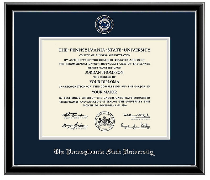 Penn State University Pewter Masterpiece Medallion Diploma Frame