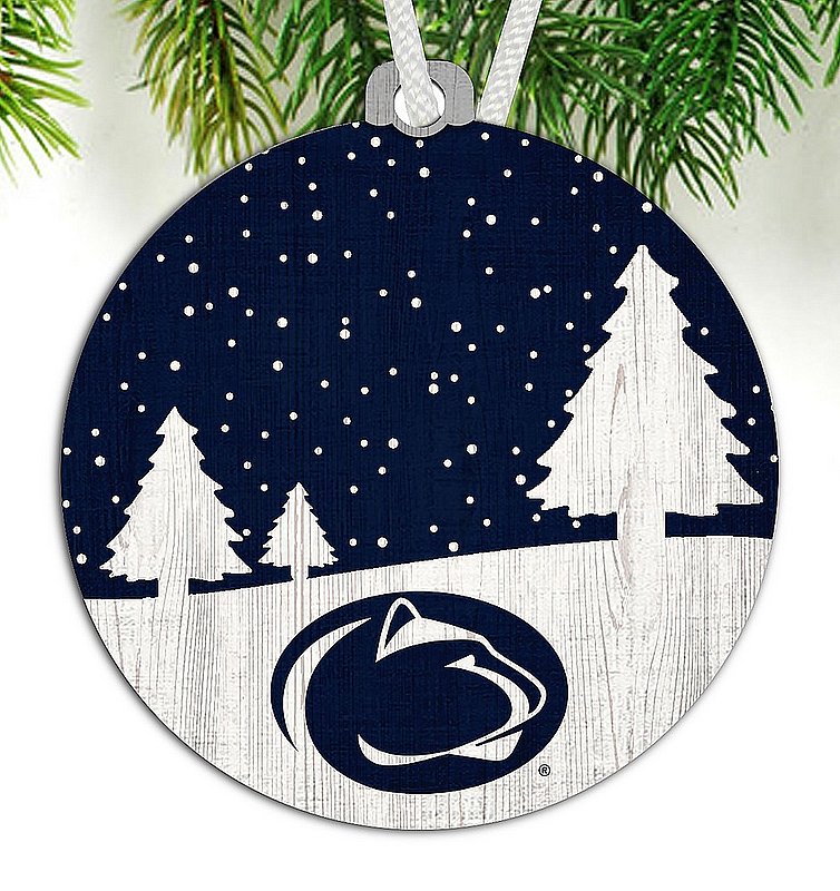 Penn State University Snow Scene Holiday Wood Ornament Nittany Lions (PSU) 