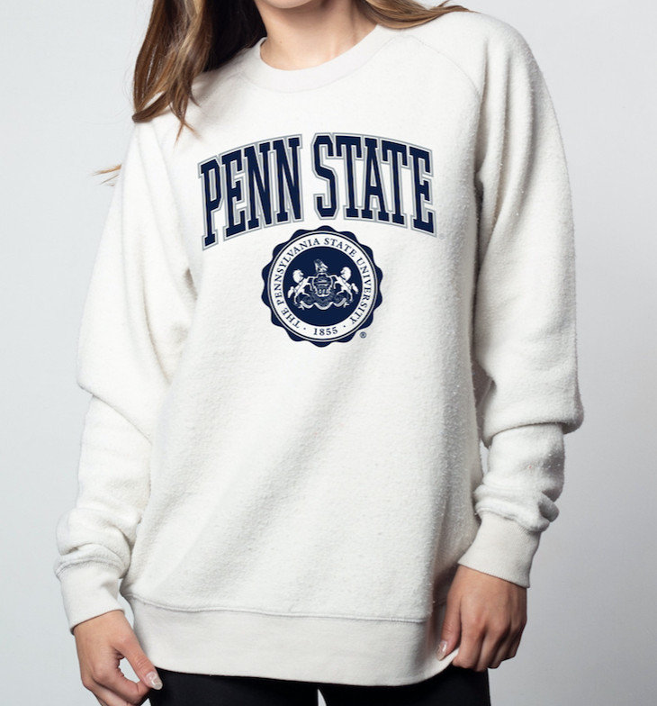 Penn State University Vintage Inside Out Soft White Crewneck Sweatshirt Nittany Lions (PSU) 