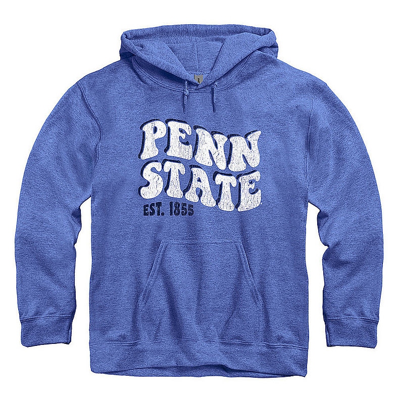 Penn State Wavy Warp Heather Blue Hooded Sweatshirt Nittany Lions (PSU) 