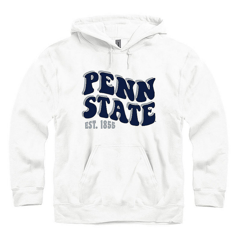 Penn State Wavy Warp White Hooded Sweatshirt Nittany Lions (PSU) 