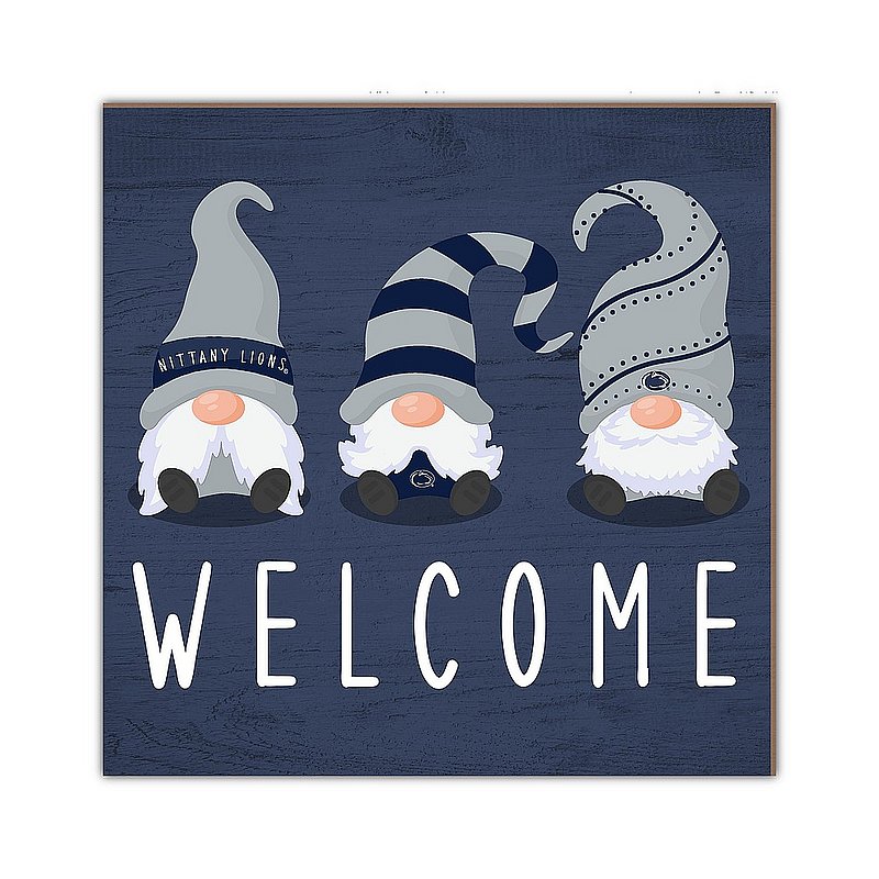 Penn State Welcome Gnome 10x10 Wood Sign Nittany Lions (PSU) 