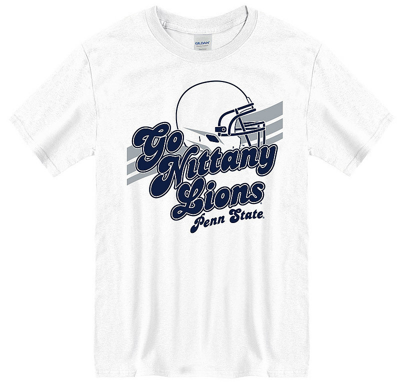 Penn State White Football Bubble Script T-Shirt