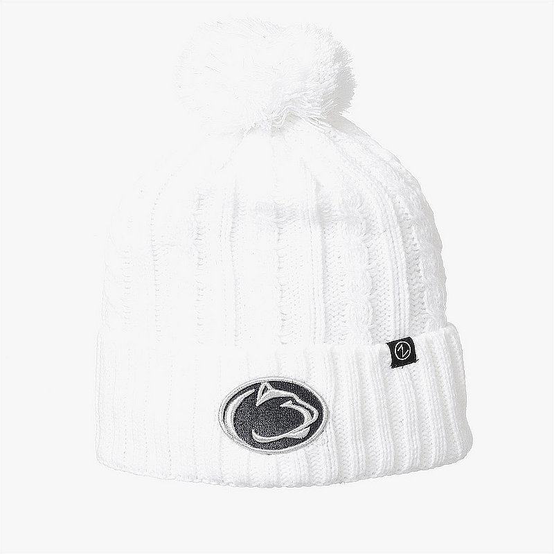 Penn State White Out Cable Knit Pom Beanie 
