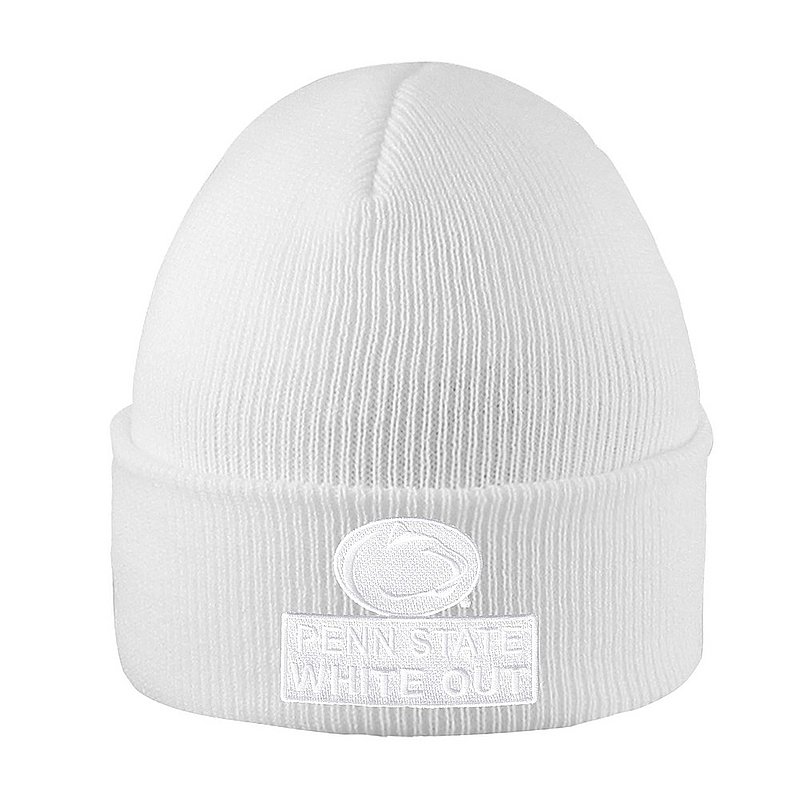 Penn State White Out Cuffed Winter Knit Hat Nittany Lions (PSU) 