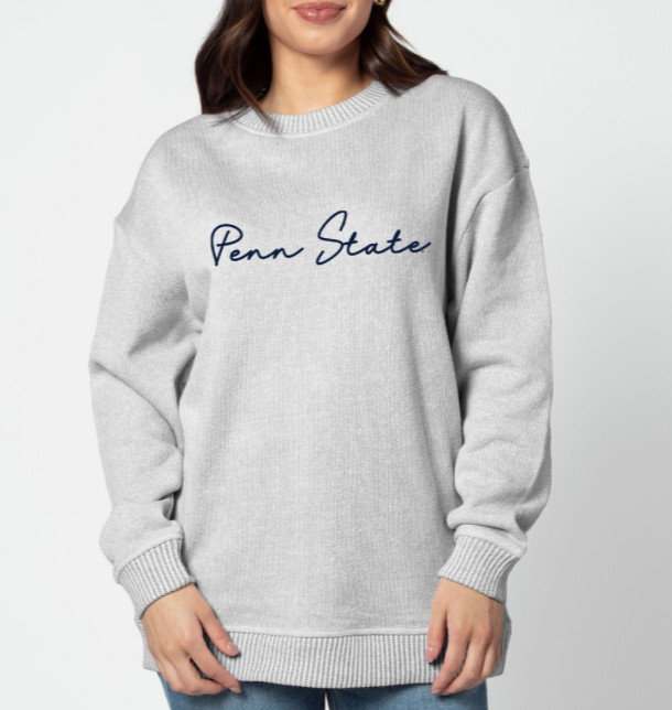 Penn State Women's Comfy Spirit Heather Grey Crewneck Sweatshirt  