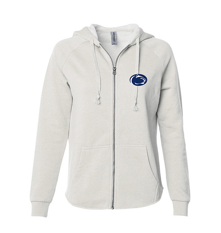 Penn State Women's Ivory Wave Wash Zip Up Hoodie Nittany Lions (PSU) 