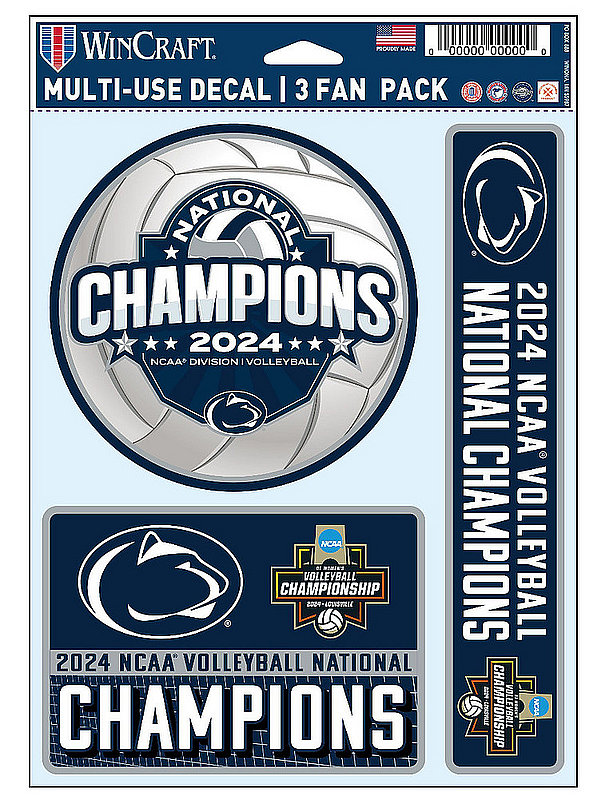 Penn State Women's Volleyball 2024 National Champs Decals Nittany Lions (PSU) 