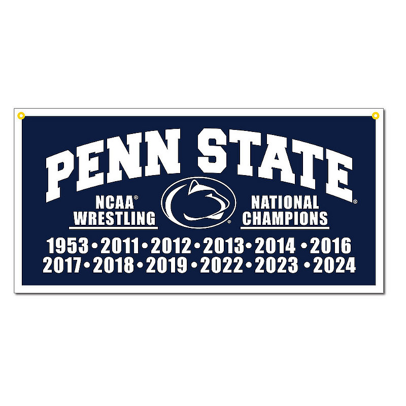 Penn State Wrestling 12X NCAA National Champs Banner Nittany Lions (PSU) 