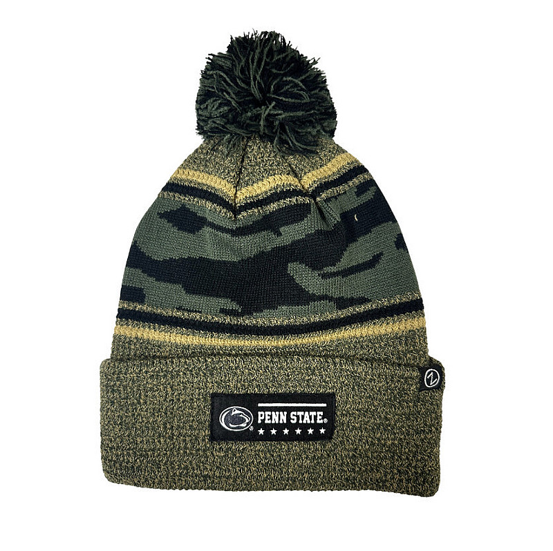 Zephyr Penn State Army Green Camo OHT Knit Pom Beanie Nittany Lions (PSU) (Zephyr )