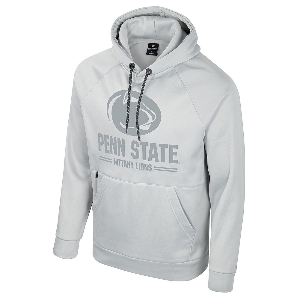 Nittany Outlet Penn State Embroidered Performance Tonal Light Grey Fleece Hooded Sweatshirt