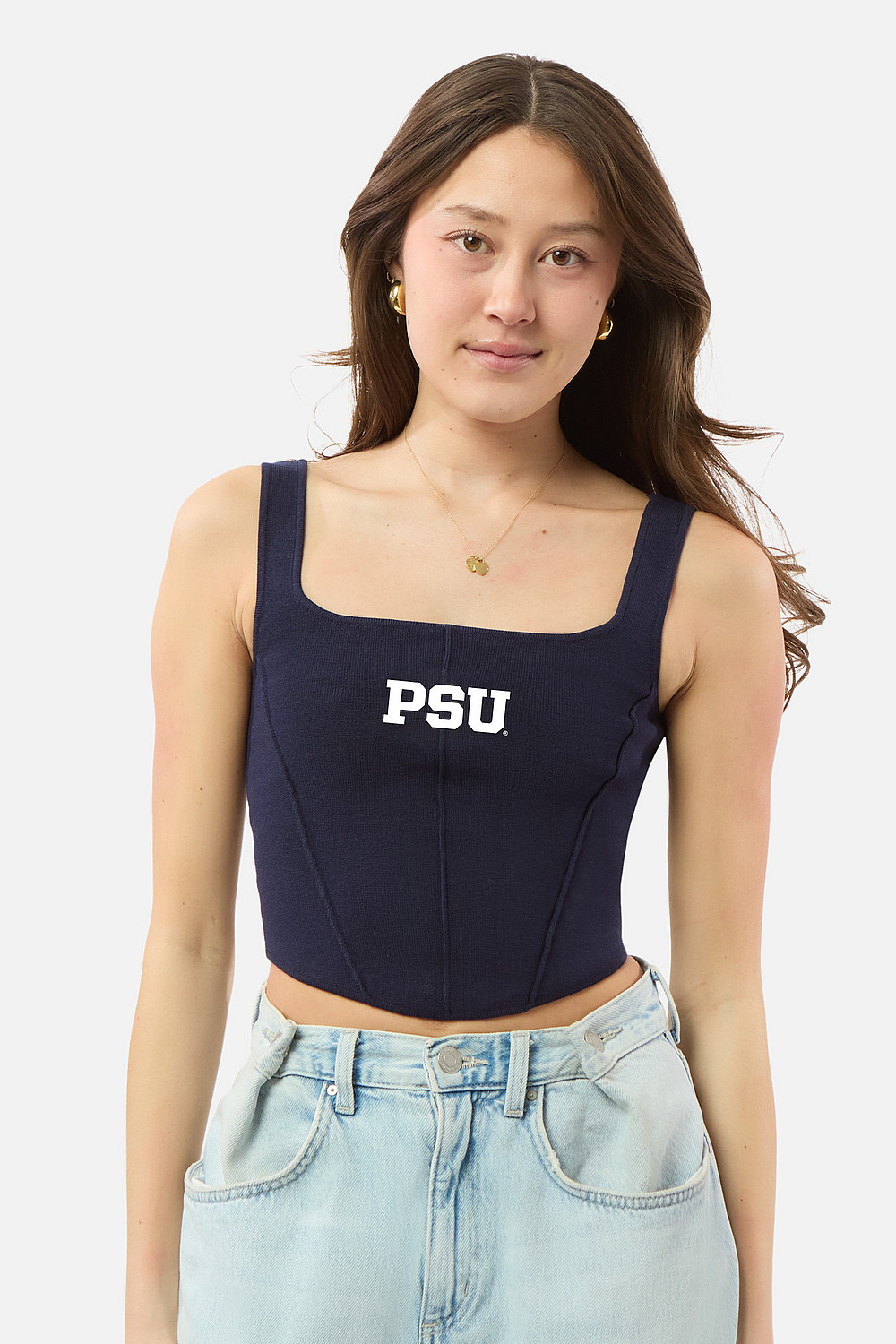 Penn State Women's Navy PSU Knit Corset Top Nittany Lions (PSU)