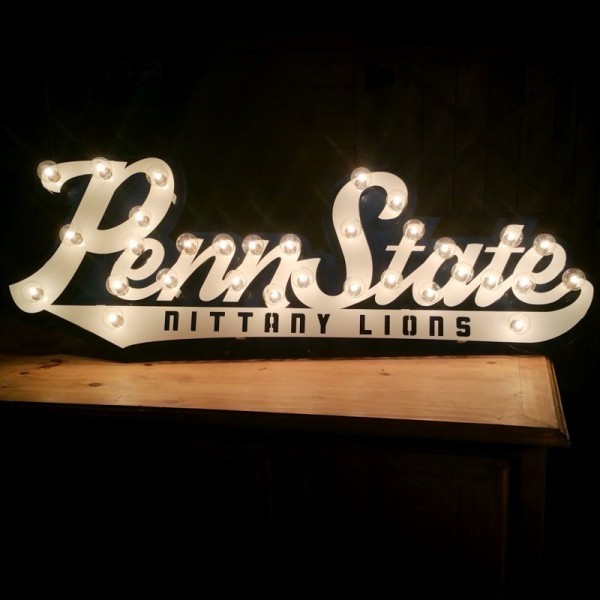 Penn State 3D Script Heavy Iron Light Up Sign Nittany Lions (PSU)