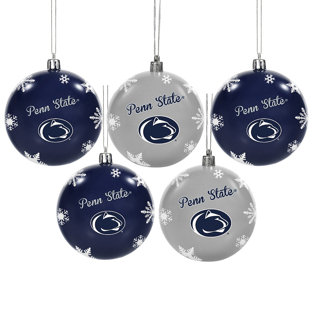 Penn State 5 Pack Shatterproof Ball Ornament Set Nittany Lions (PSU)