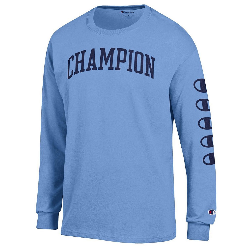 light blue long sleeve champion shirt