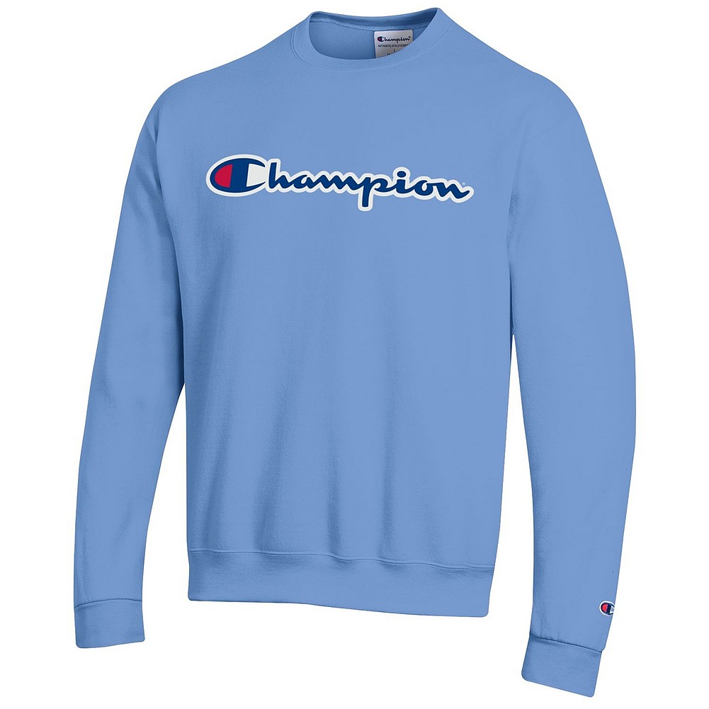 champion light blue crewneck sweatshirt