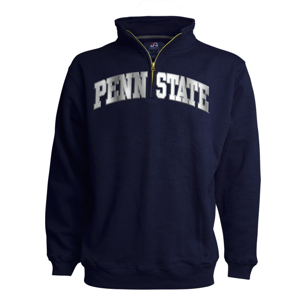 Penn State Classic Embroidered Quarter Zip Sweatshirt Arching Navy
