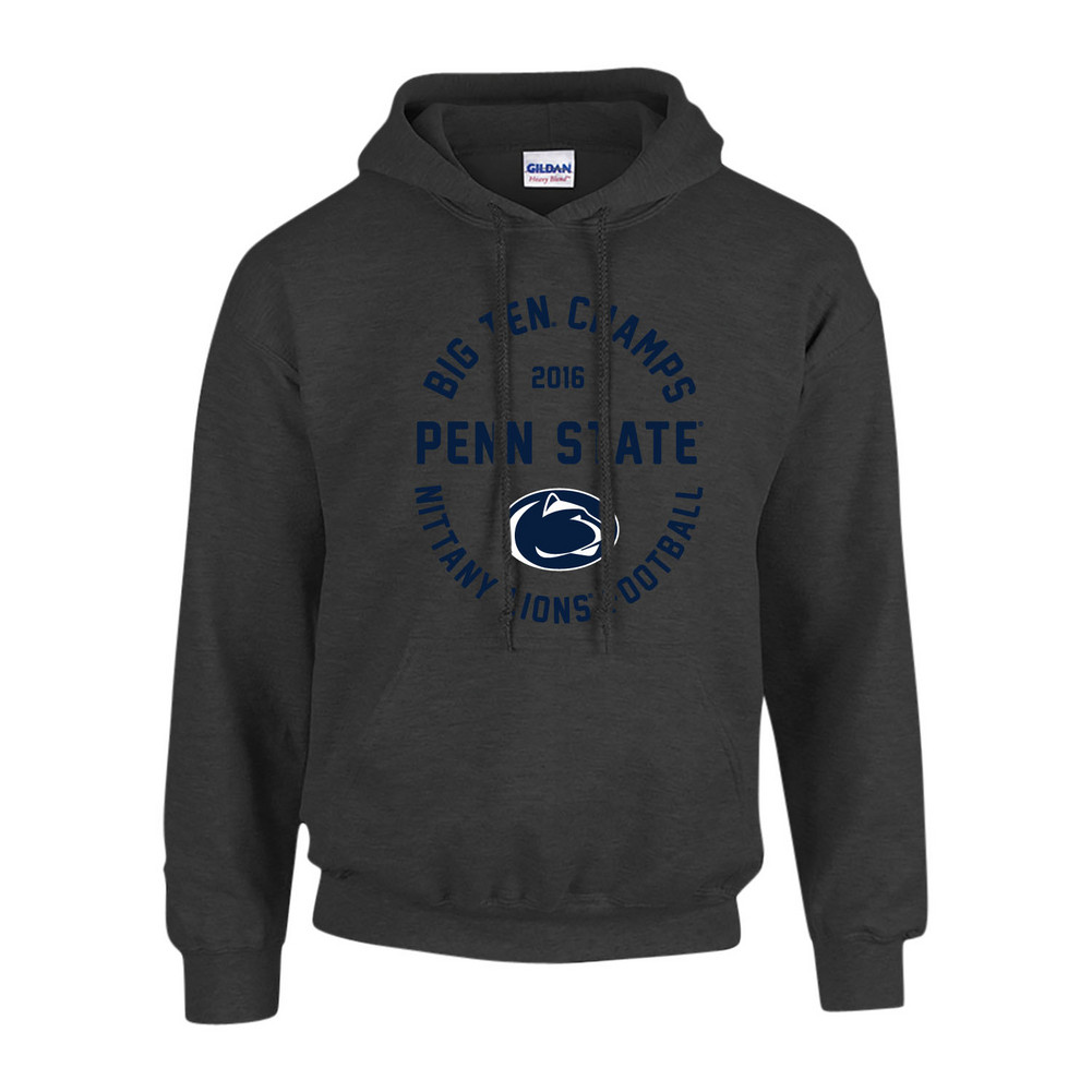Penn State Football Big Ten Champs Hooded Sweatshirt Charcoal 2016