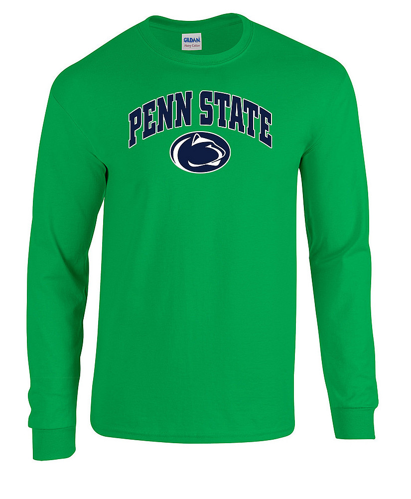Penn State Irish Green Long Sleeve Shirt Arching Over Lion Nittany
