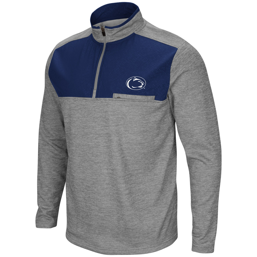 Penn State Men's Heather Grey & Navy Performance Quarter Zip Nittany Lions (PSU)