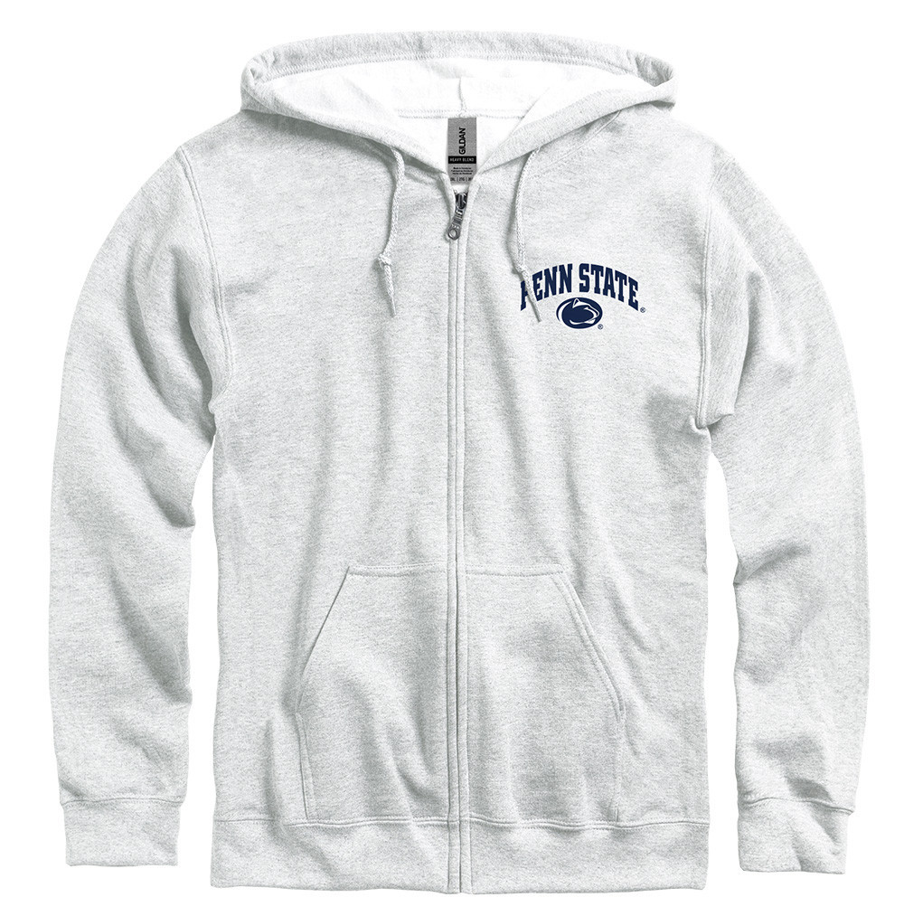 Penn State Nittany Lions Full Zip Hooded Sweatshirt Ash Grey