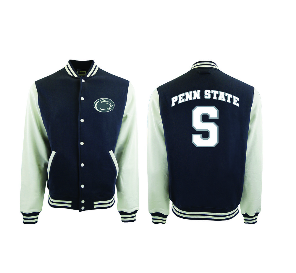 Penn State Nittany Lions Mens Embroidered Full Snap Varsity Jacket Nittany Lions PSU