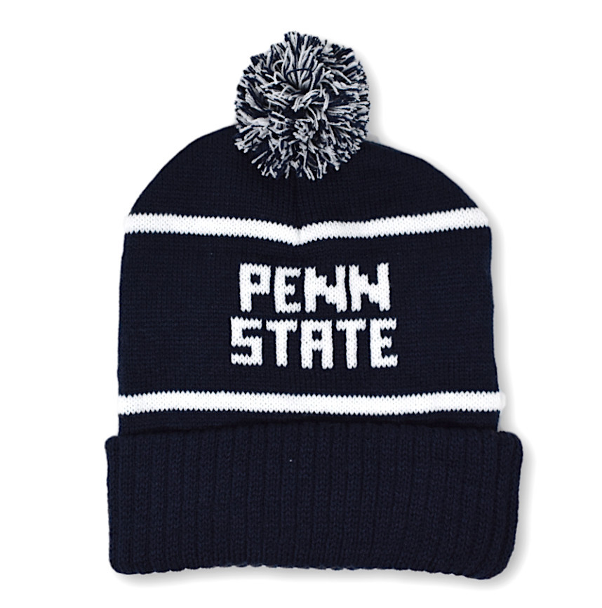 Penn State Winter Hat Navy With Pom Pom Nittany Lions Psu