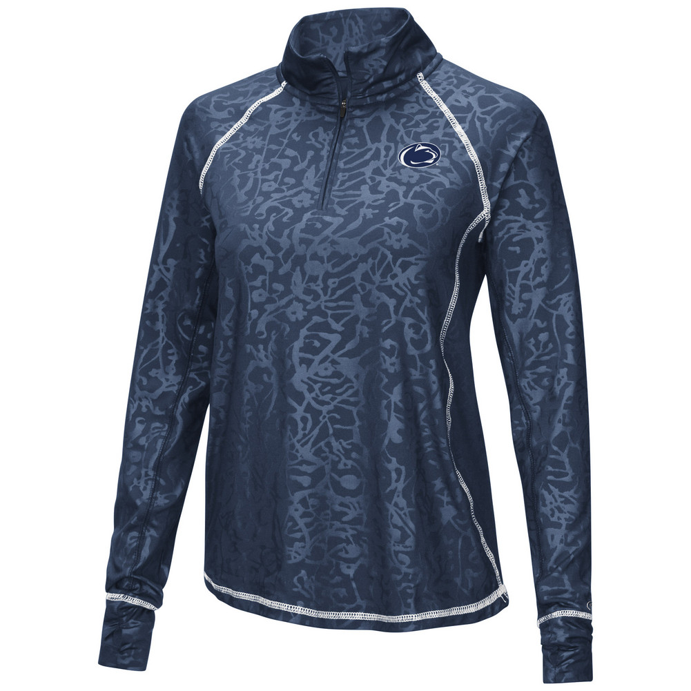 Penn State Women's Performance Quarter Zip Navy with Design Nittany