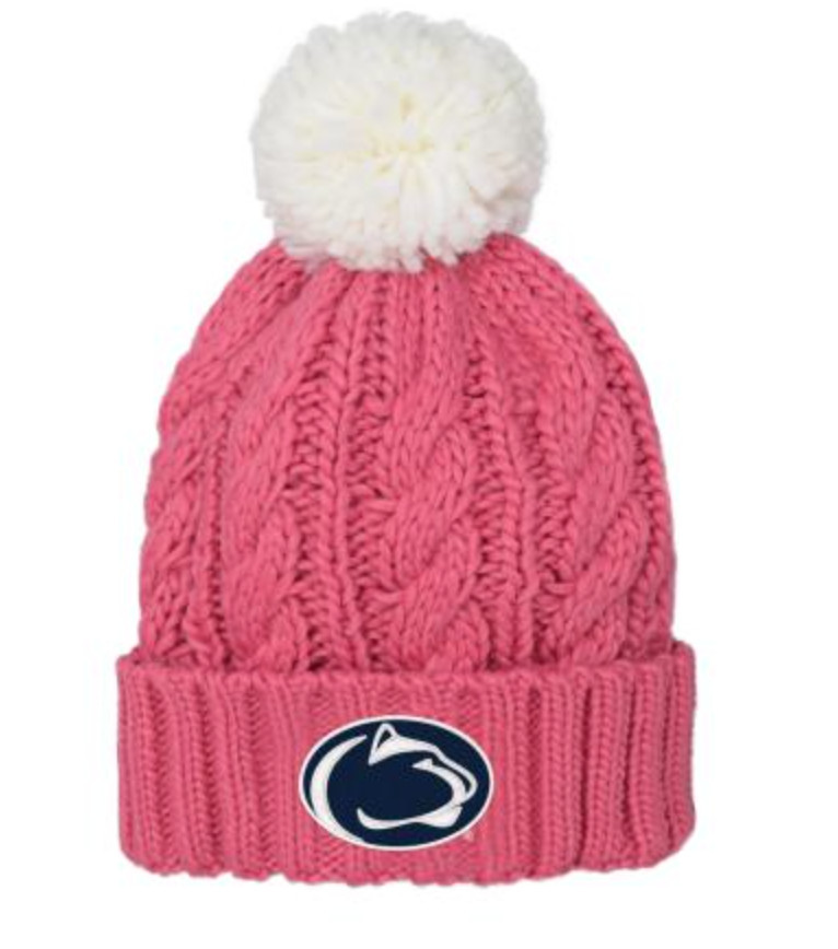 Penn State Youth Pink Cable Knit Beanie Nittany Lions (PSU)