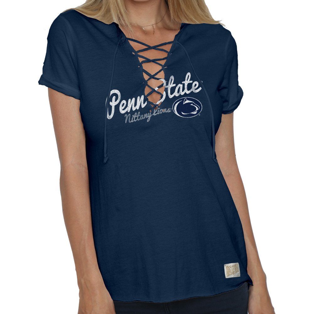 Penn State Women's Lace Up Tee Navy Nittany Lions (PSU)