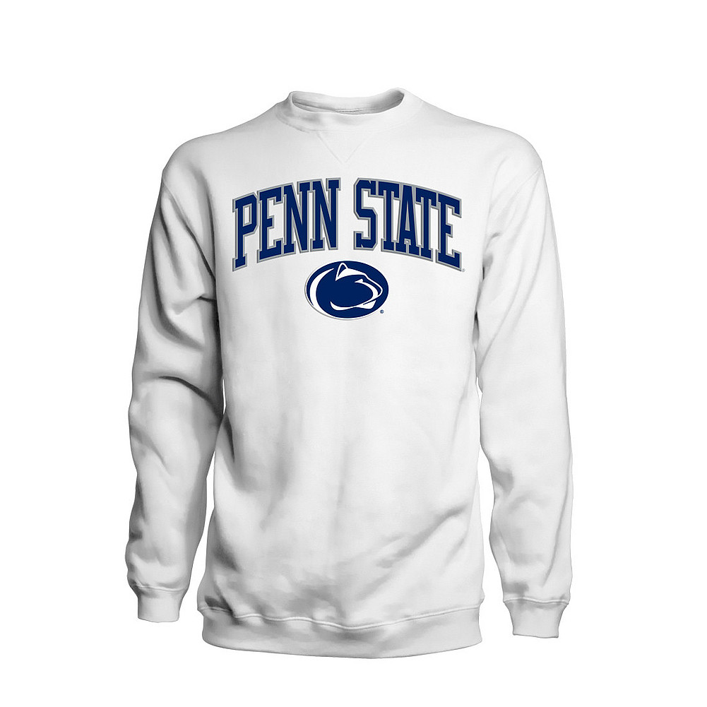 Penn State Embroidered Premium Fleece Crewneck Sweatshirt White Nittany