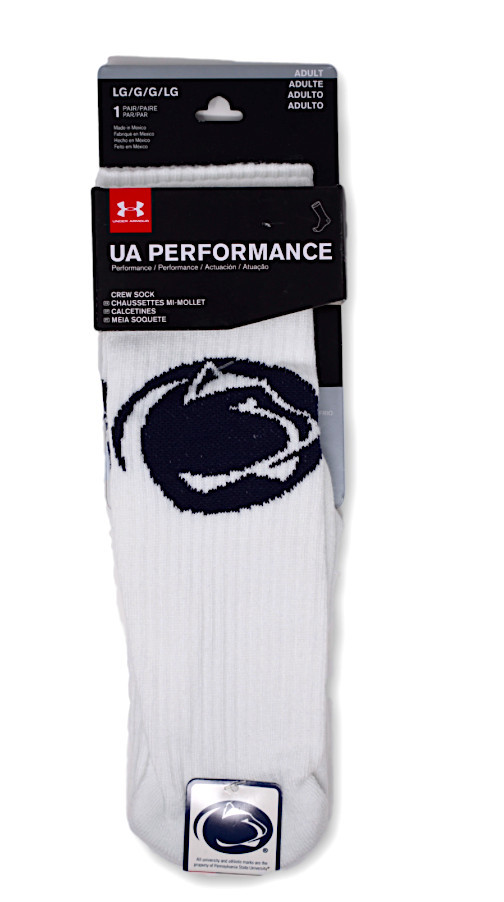Penn State Under Armour White Crew Socks Nittany Lions (PSU)
