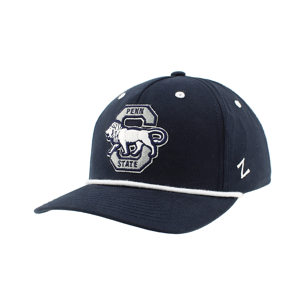 Penn State Vintage Rope Block S Embroidered Navy Snapback Hat