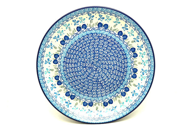 10 1/2"W
 Polish Pottery Plate - Dinner (10 1/2") - Blue Orchids 223-2751a (10 1/2"W
)
