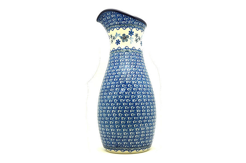 10 3/8"H x 4 1/2"W (neck 2 1/2"W)
 Polish Pottery Carafe - 2 1/2 pint - Blue Horizon D18-2333a (10 3/8"H x 4 1/2"W (neck 2 1/2"W)
)