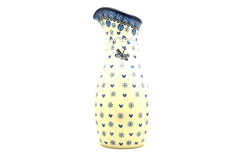 10 3/8"H x 4 1/2"W (neck 2 1/2"W)
 Polish Pottery Carafe - 2 1/2 pint - Dragonfly D18-2009a (10 3/8"H x 4 1/2"W (neck 2 1/2"W)
)