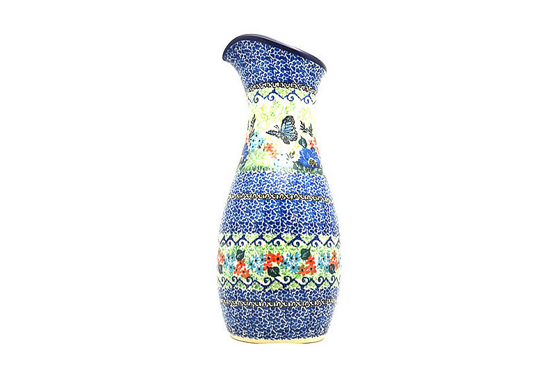10 3/8"H x 4 1/2"W (neck 2 1/2"W)
 Polish Pottery Carafe - 2 1/2 pint - Unikat Signature - U4600 D18-U4600 (10 3/8"H x 4 1/2"W (neck 2 1/2"W)
)