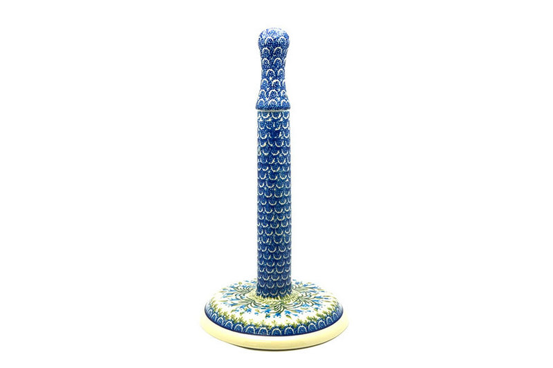 13"H x 7"W
 Polish Pottery Paper Towel Holder - Blue Bells 834-1432a (13"H x 7"W
)